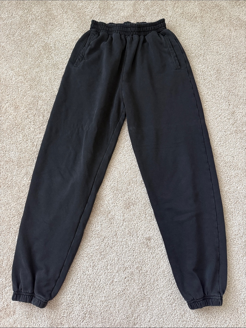 Naked Wardrobe Black Cotton High Rise Jogger Cinched Sweatpants